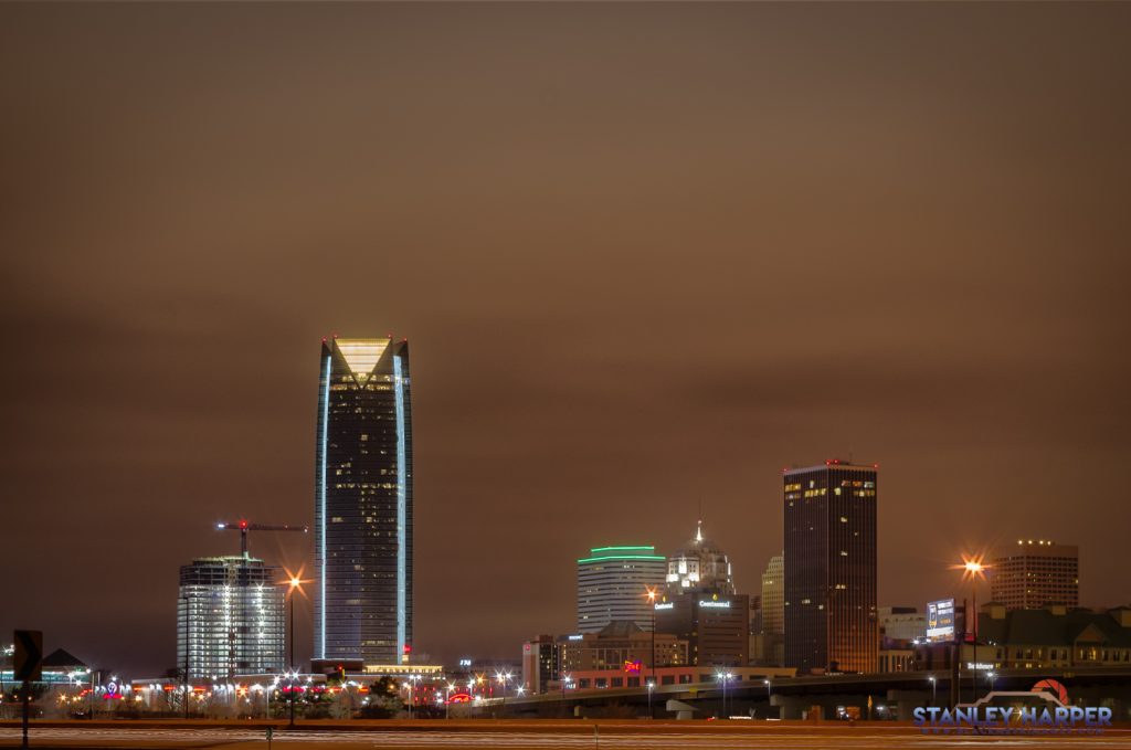 Oklahoma City Skyline At Night Oklahoma Panhandle Aerial, Video and